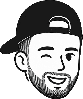 Winking cartoon portrait